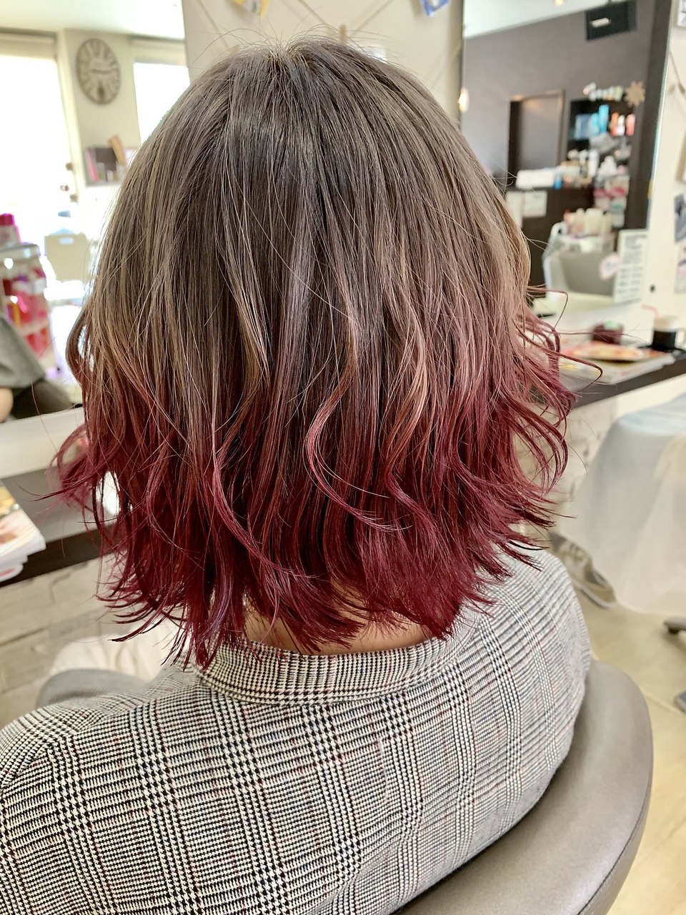 公式 Hair Story Mahara ピンク グラデーション